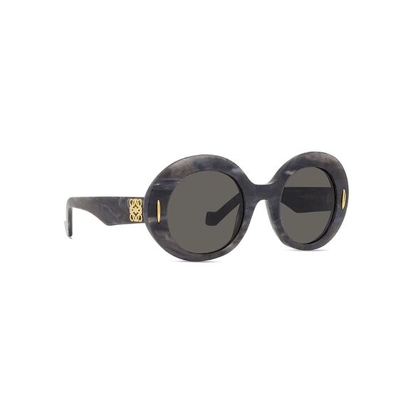 LOEWE Anagram 50MM Oval Sunglasses in Grey Black Horn $420 main image 9